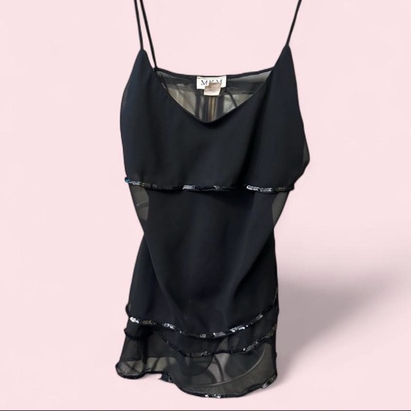 MKM Designs Tops - GRAIL sequin mesh cami #y2k #sequin #beaded #2000s #vintage